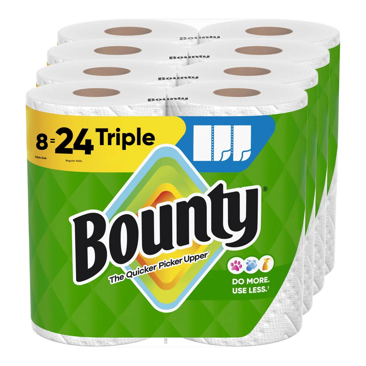  Bounty P_11581 Paper Towels White 8 Triple Rolls 24 Regular Rolls 123 Sheets 984 — product photo