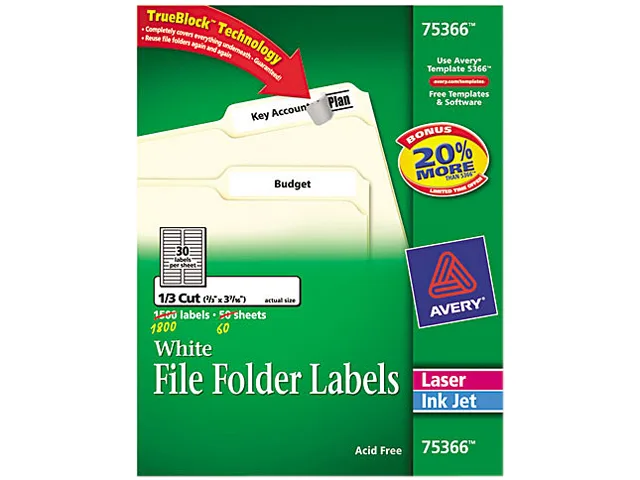 Avery Avery 75366 label 1800 per box — product photo
