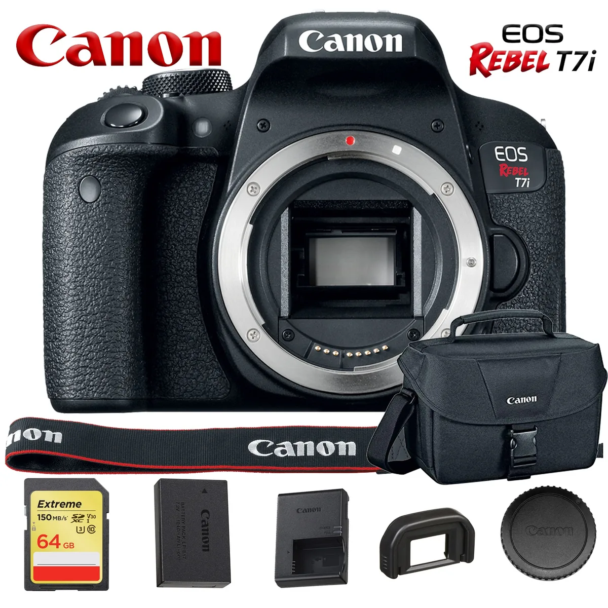 Canon Canon EOS Rebel T7i DSLR Camera 1894C001 with Canon Bag and 64GB Memory Card — product photo