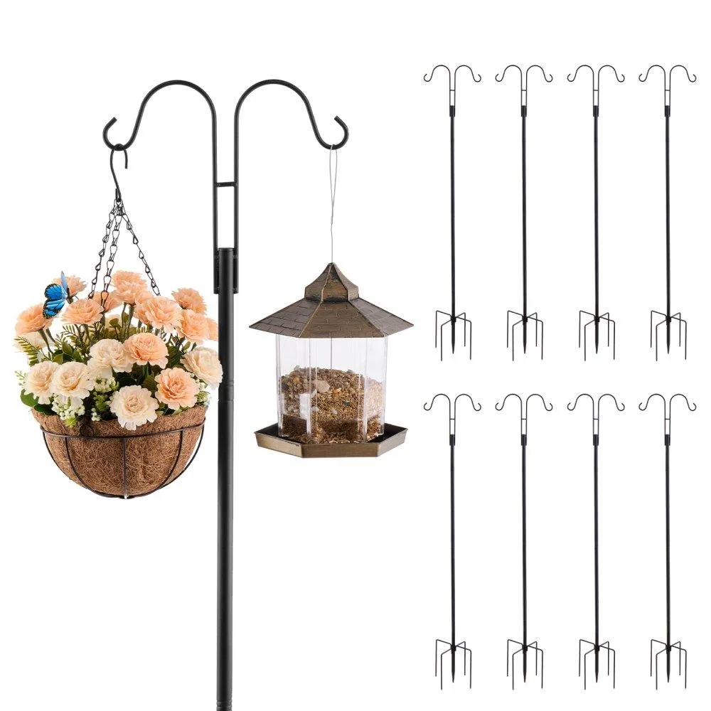 VEVOR VEVOR Double Shepherd Hooks 8 Pack 60 Inch 3/4 Inch Steel Black — product photo