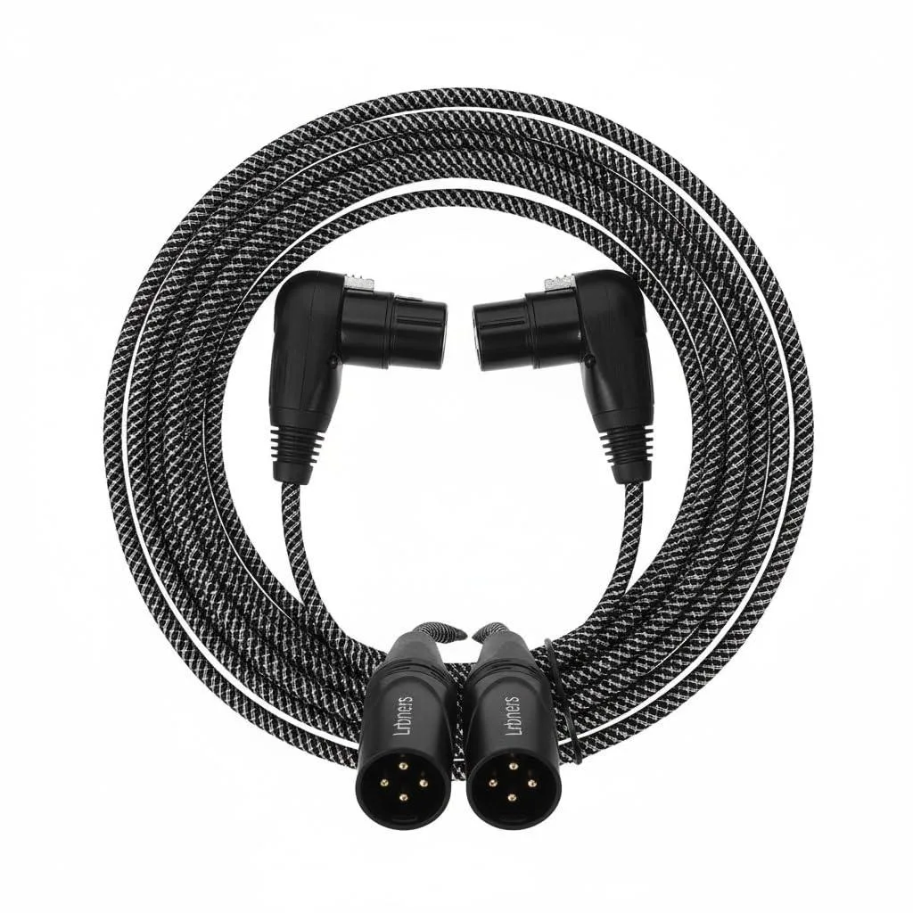  Hosa XLR Right Angle Male to Female Cable 3 ft 2-Pack Zinc Alloy Locking Connectors — product photo