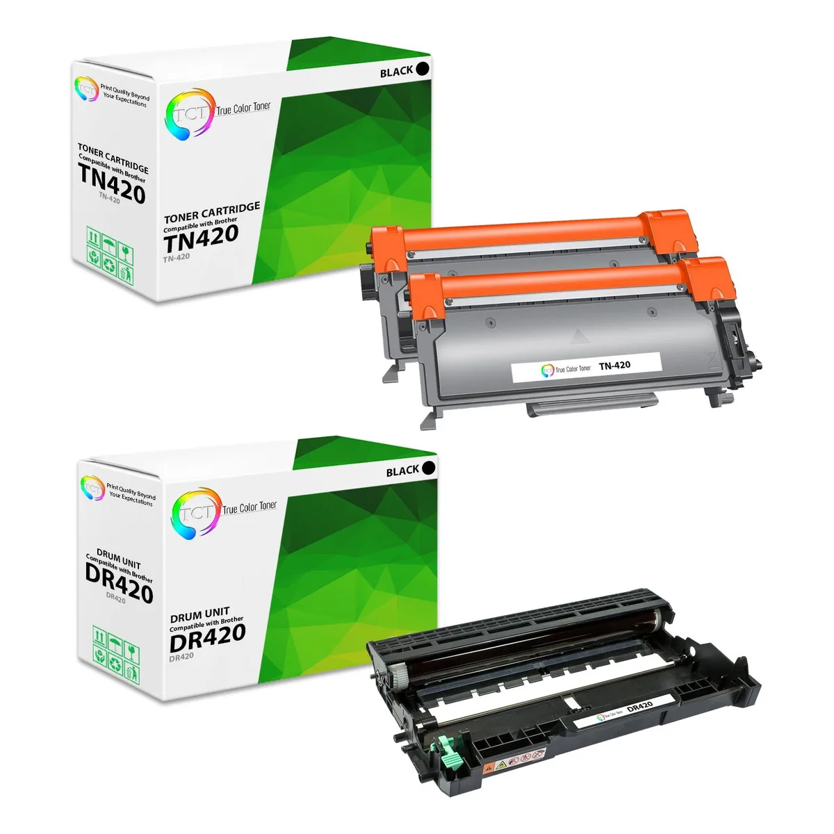 True Color Toner True Color Toner TN420 2-pack + DR420 drum unit, black — product photo
