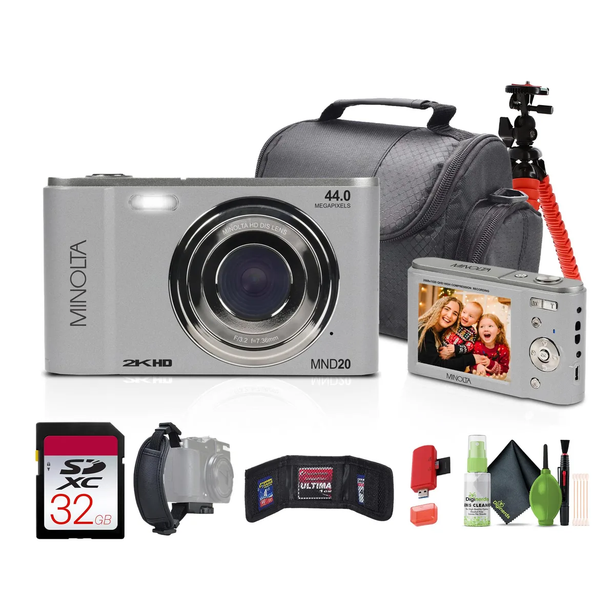 Minolta Minolta MND20 44 MP 2.7K Digital Camera Kit Silver — product photo