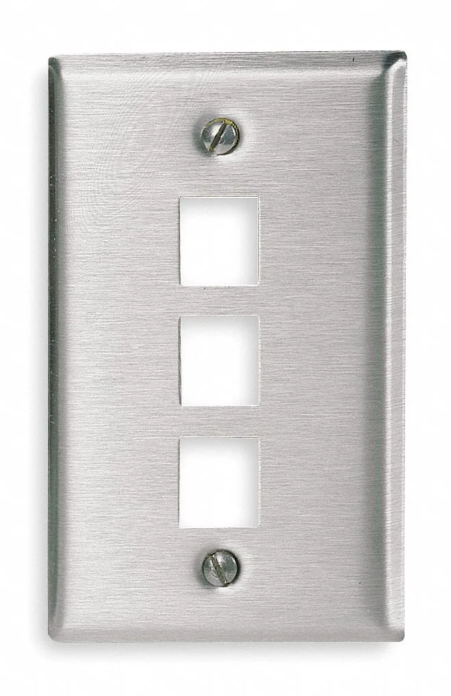 Hubbell Incorporated Hubbell Incorporated SSF13 Stainless Steel Wall Plate 1-Gang 3-Port — product photo