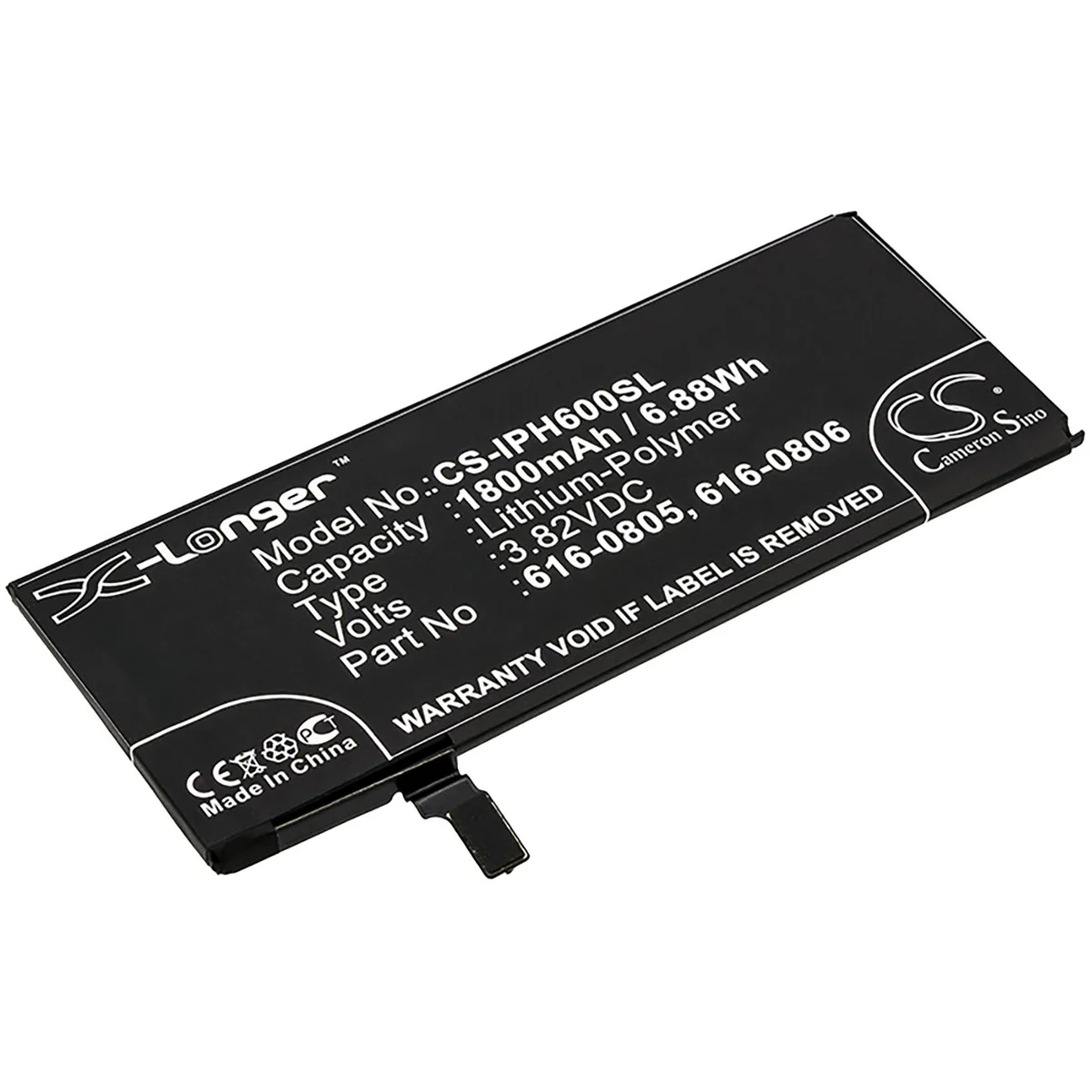 Cameron &amp; Co Cameron &amp; Co DS-CS-IPH600SL cell phone battery 1800mAh Li-Polymer — product photo