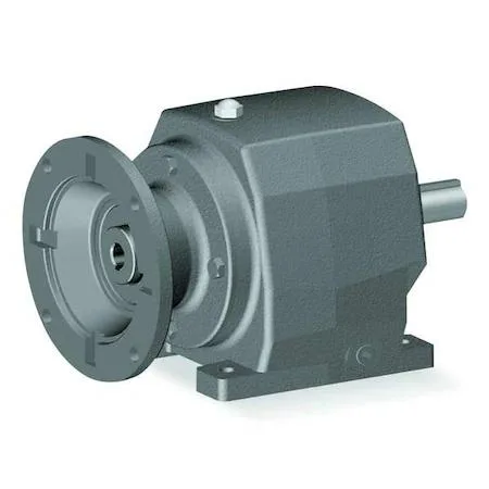 Silver helical speed reducer with C-face 56C input flange, 36:1 ratio, 1.97 in base-to-center height, hardened steel gears
