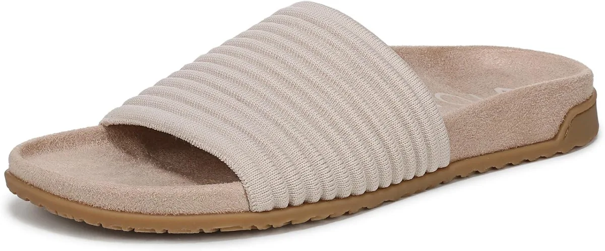 Vionic Group LLC Vionic Womens Evie Knit Slide Sandal Cream Size 10 — product photo