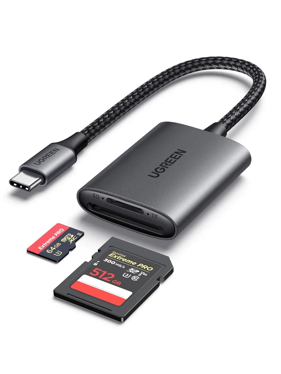  UGREEN 15251 RFID USB-C SD 4.0 Card Reader 312MB/s — product photo