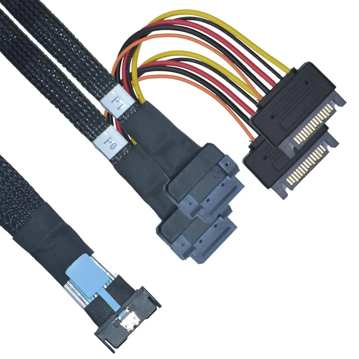 LetLinkSo LetLinkSo LLS-CB-1MC2ED-01 MCIO x8 to 2 EDSFF cable 50 cm — product photo