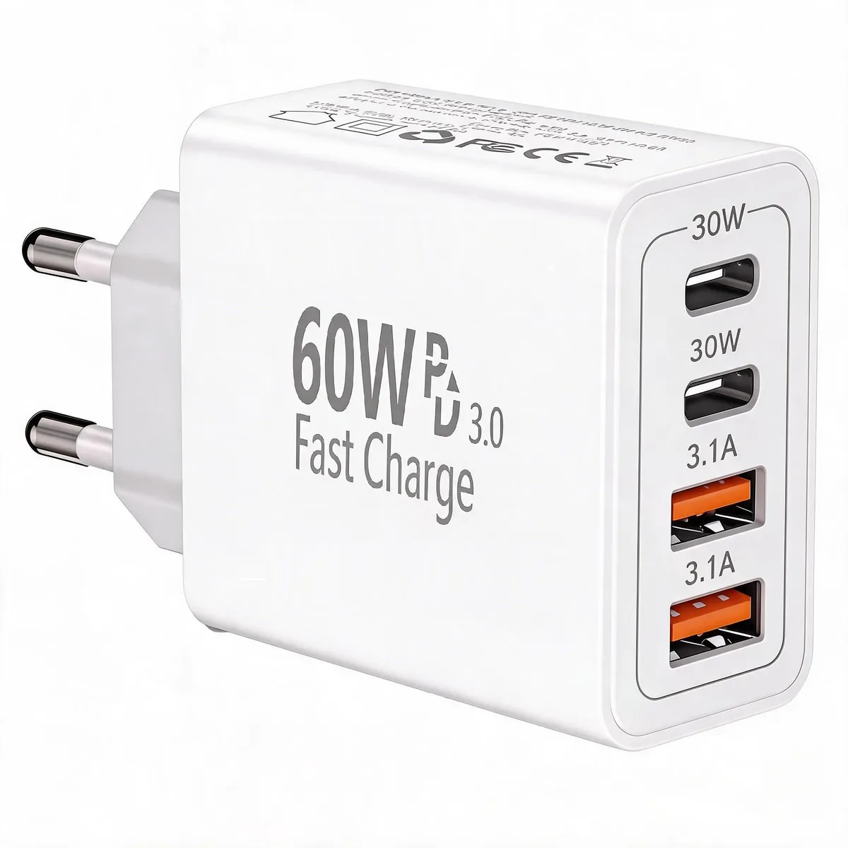 No Sew No Sew 60W 4-Port USB-C USB-A Travel Adapter — product photo