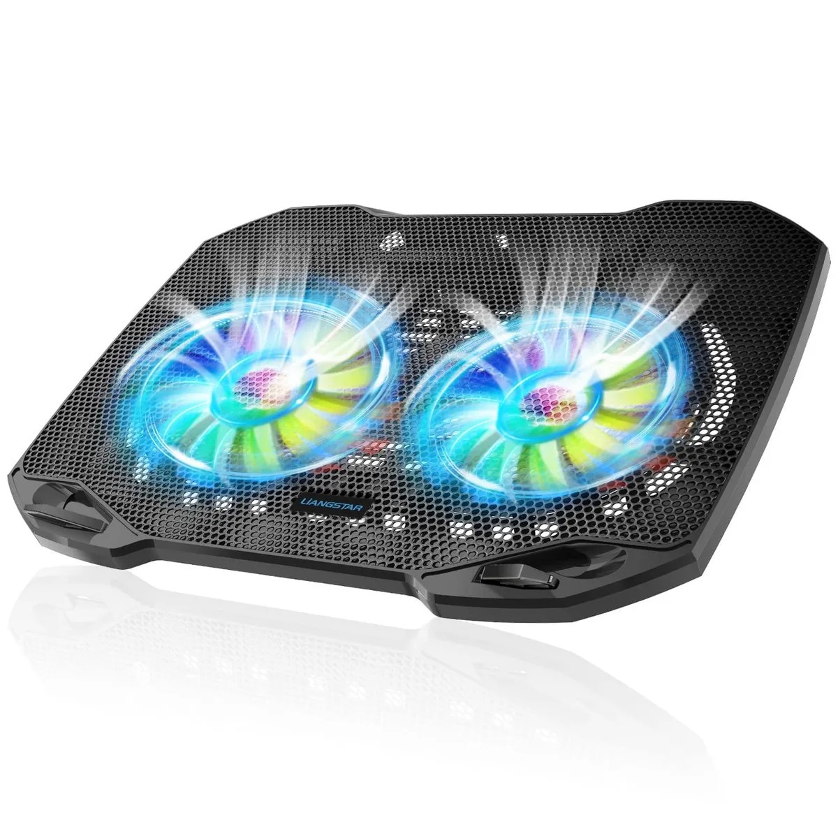  ENHANCE Laptop Cooling Pad Blue 2 Fans RGB 11-17 in — product photo