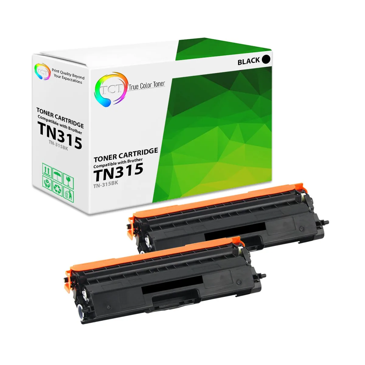 TCT TCT TN315 Black Toner Cartridge 2 Pack 6000 Pages — product photo