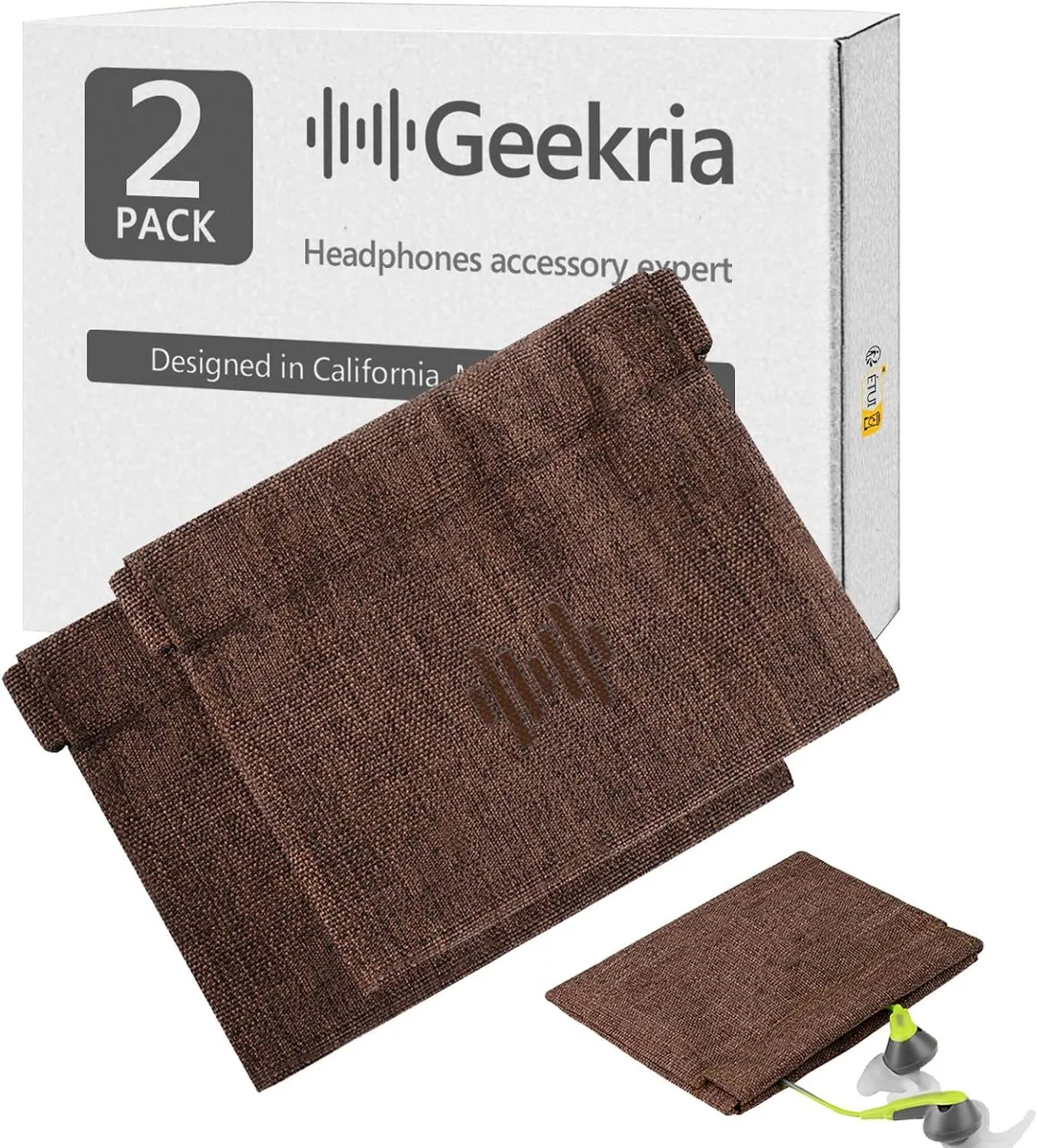 MAONO MAONO Earbud Protective Case 2 Pack Brown 10 X 8.5 cm — product photo