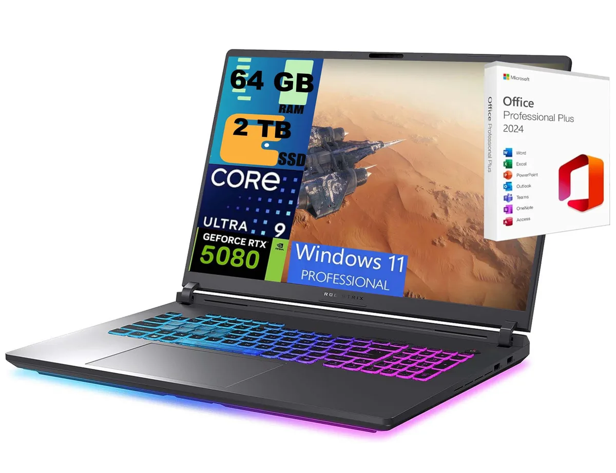 ASUS ASUS ROG Strix SCAR 18 2.5K 240Hz Core Ultra 9 275HX RTX 5080 64GB 2TB gaming laptop — product photo