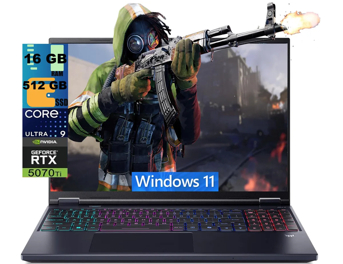 Acer America Acer Predator Helios Neo 16 AI Gaming Laptop 16" WQXGA 240Hz OLED Ultra 9 275HX RTX 5070 Ti — product photo