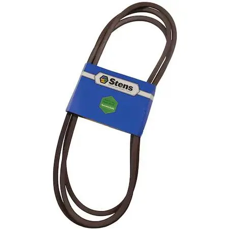 Black rubber V-belt looped in an oval shape