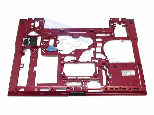 Red bottom base cover assembly for Dell Latitude E6500, includes spring and battery latches
