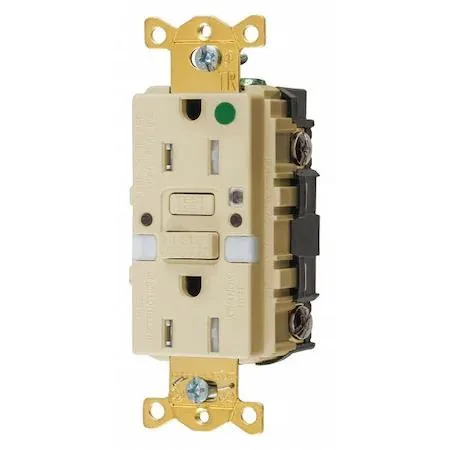 Hubbell Incorporated Hubbell Incorporated GFTRST82INL GFCI Straight Blade Plug 15A 125V Ivory — product photo