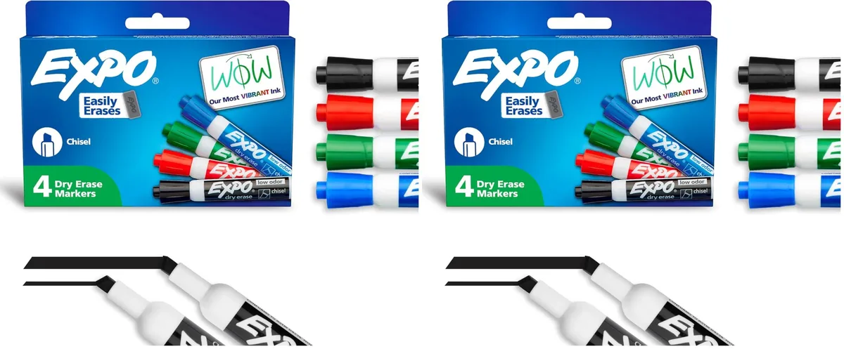  EXPO Low Odor Dry Erase Markers Chisel Tip Assorted 16 Count (Pack of 2) — product photo