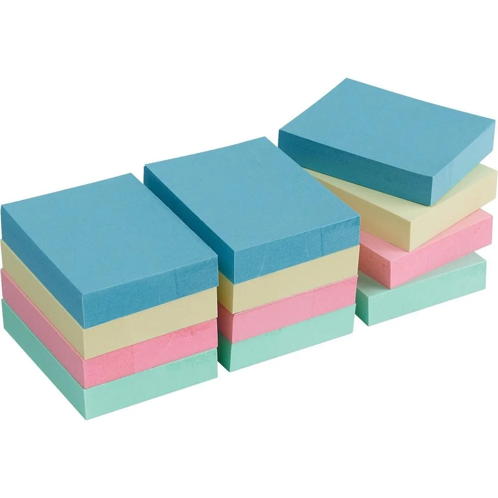 Business Source Business Source 16500 Sticky Notes Pastel 1.5x2 100 Sheets 12 Pack — product photo
