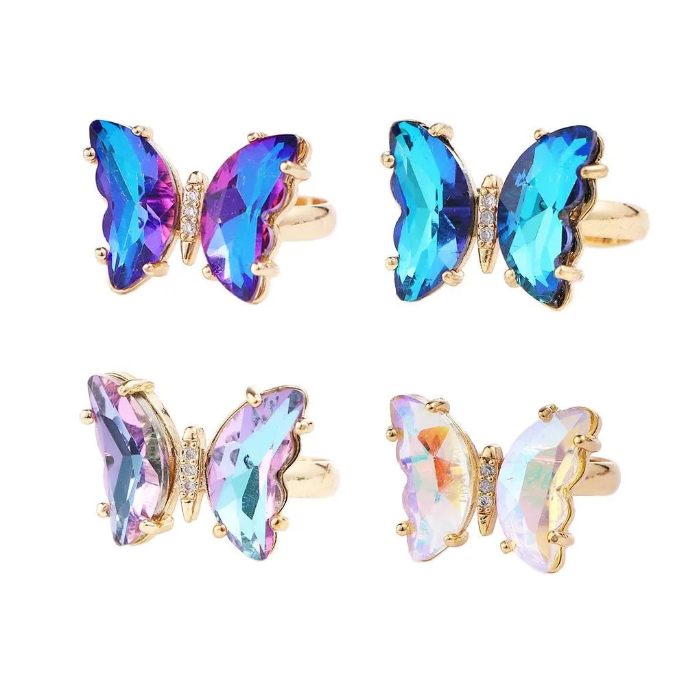  Leadigol BCDD7L56-SET/FED5 4pcs Acrylic Butterfly Ring Set — product photo
