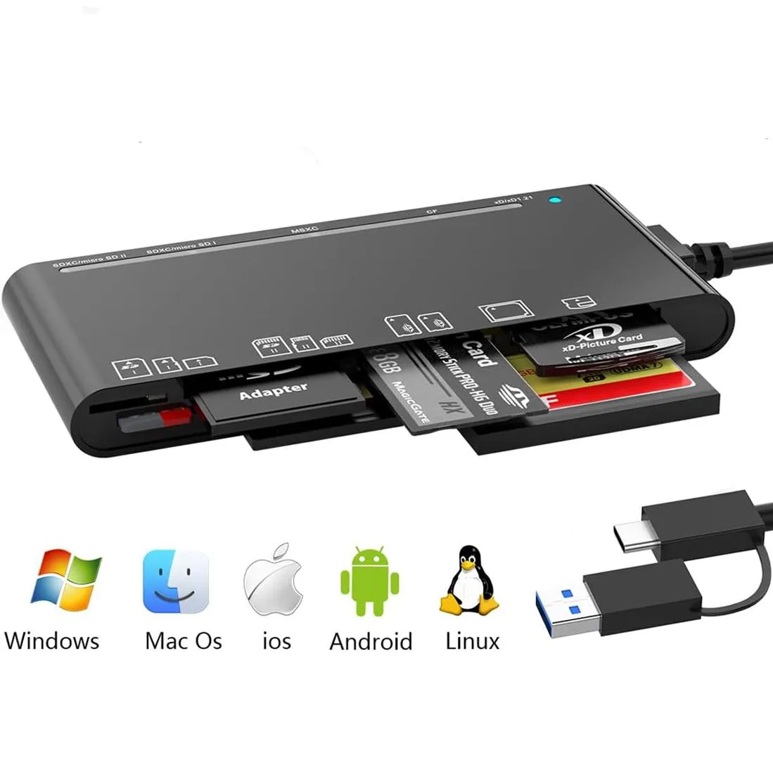 ESTONE ESTONE CR7AC 7-in-2 USB 3.0 Card Reader — product photo