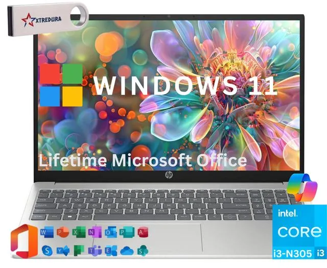 HP HP 17 laptop Intel Core i3-N305 16GB 256GB 17.3 HD+ Silver — product photo
