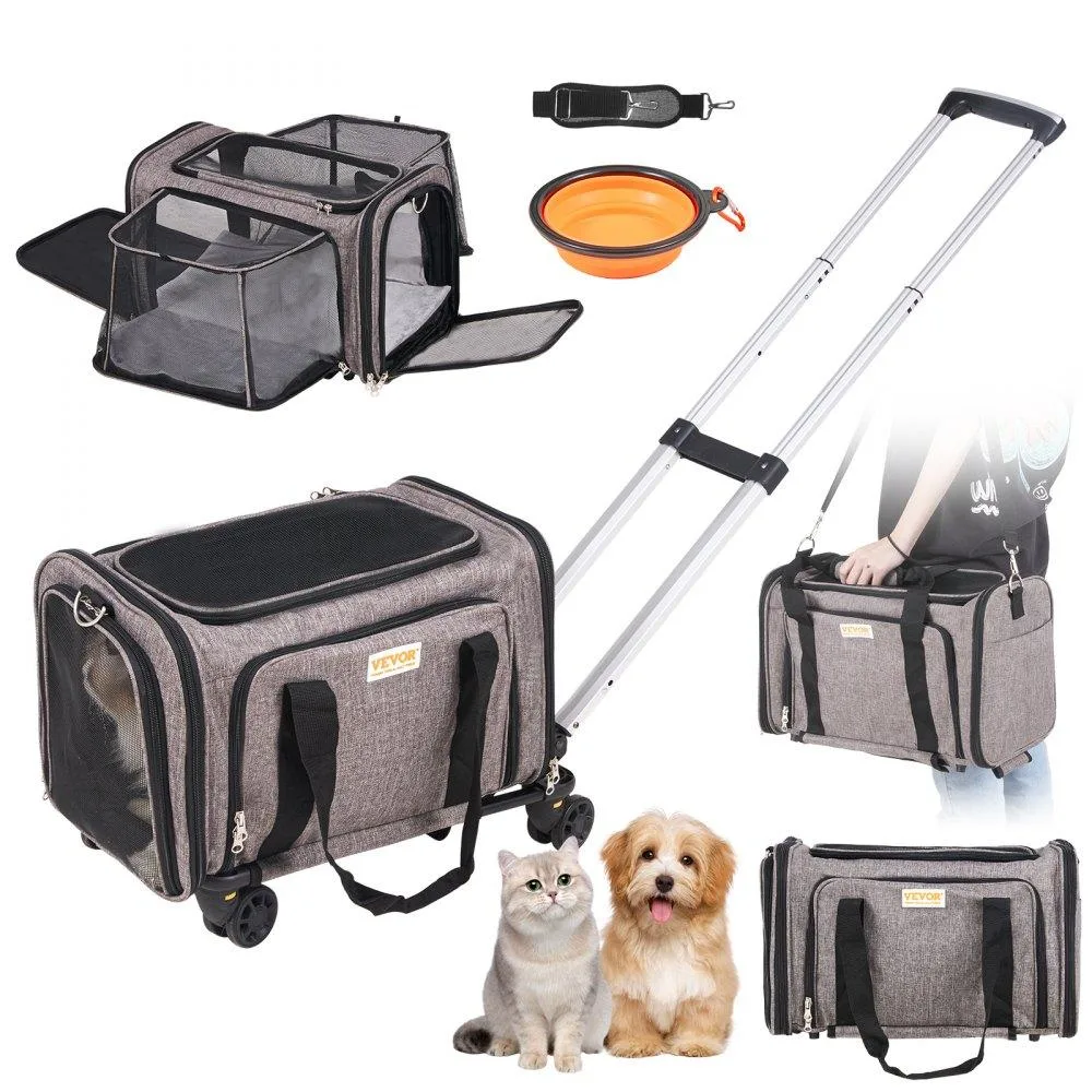 VEVOR VEVOR Rolling Pet Carrier JW-XB21212517 Grey 25 lb 4 Wheels — product photo