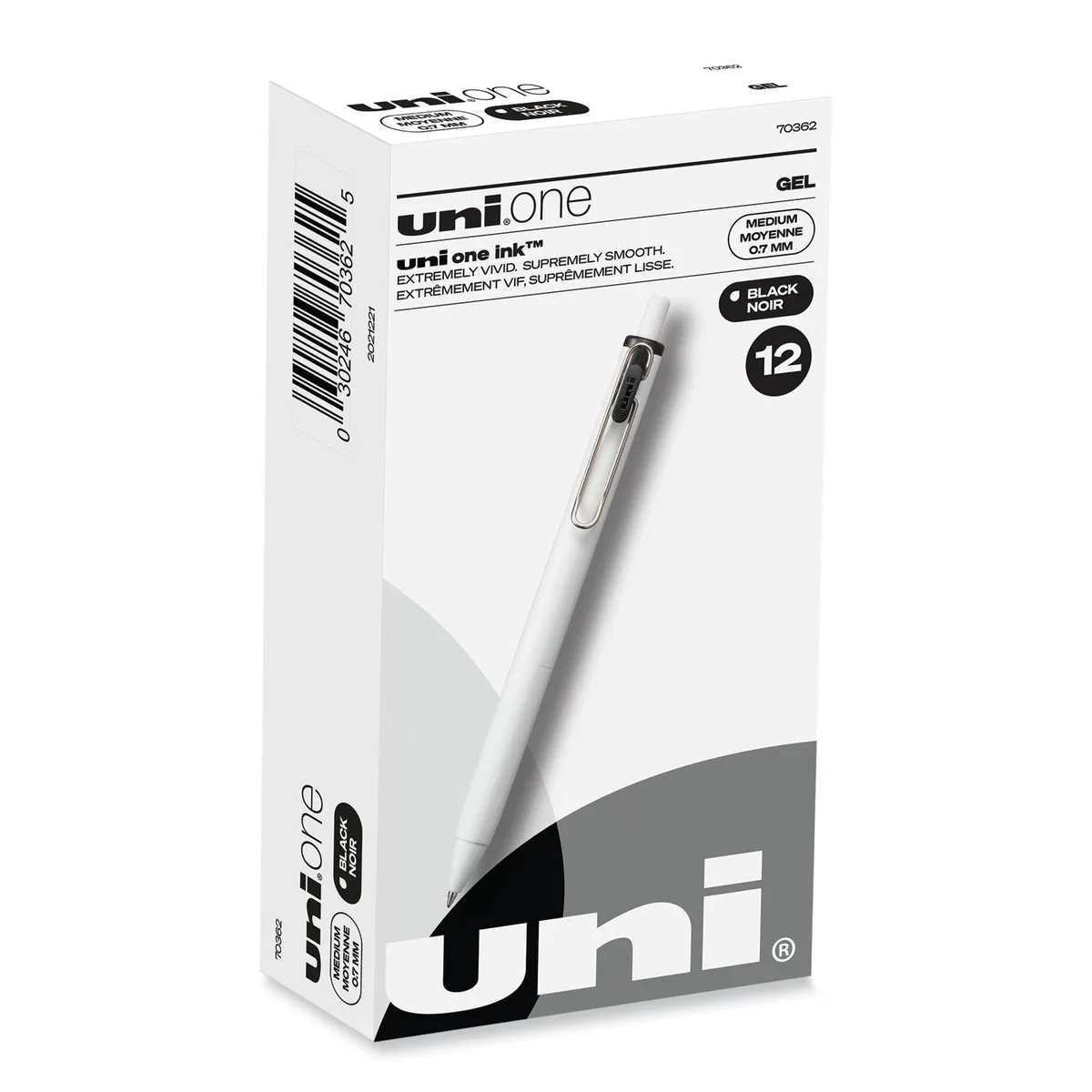 uni-ball uni-ball 70362 pen retractable gel 0.7 mm black dozen — product photo