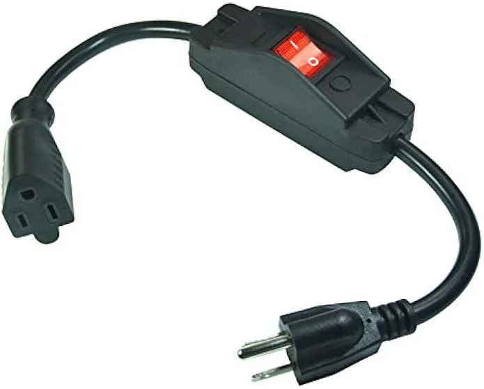 TAURKENAM TAURKENAM 3-Prong Extension Cord 14AWG 13A 125V 1625W UL Listed On/Off Switch 40CM Black — product photo