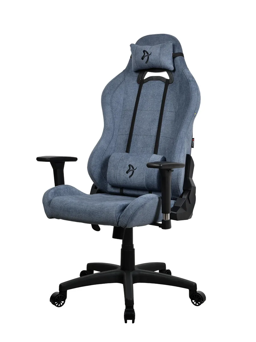 Arozzi Arozzi Torretta Soft Fabric gaming chair – Blue/Black, 165° recline, 12° rock — product photo