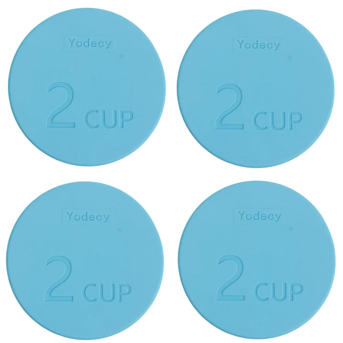  Yodecy Yodecy-46 4-pack 2-cup blue silicone bowl lids 4.76in food storage — product photo