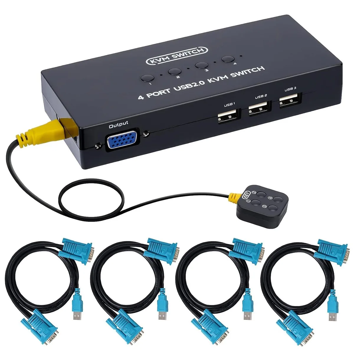 Explus-C Explus-C 4-Port VGA KVM Switch USB 2.0 1920x1440 — product photo