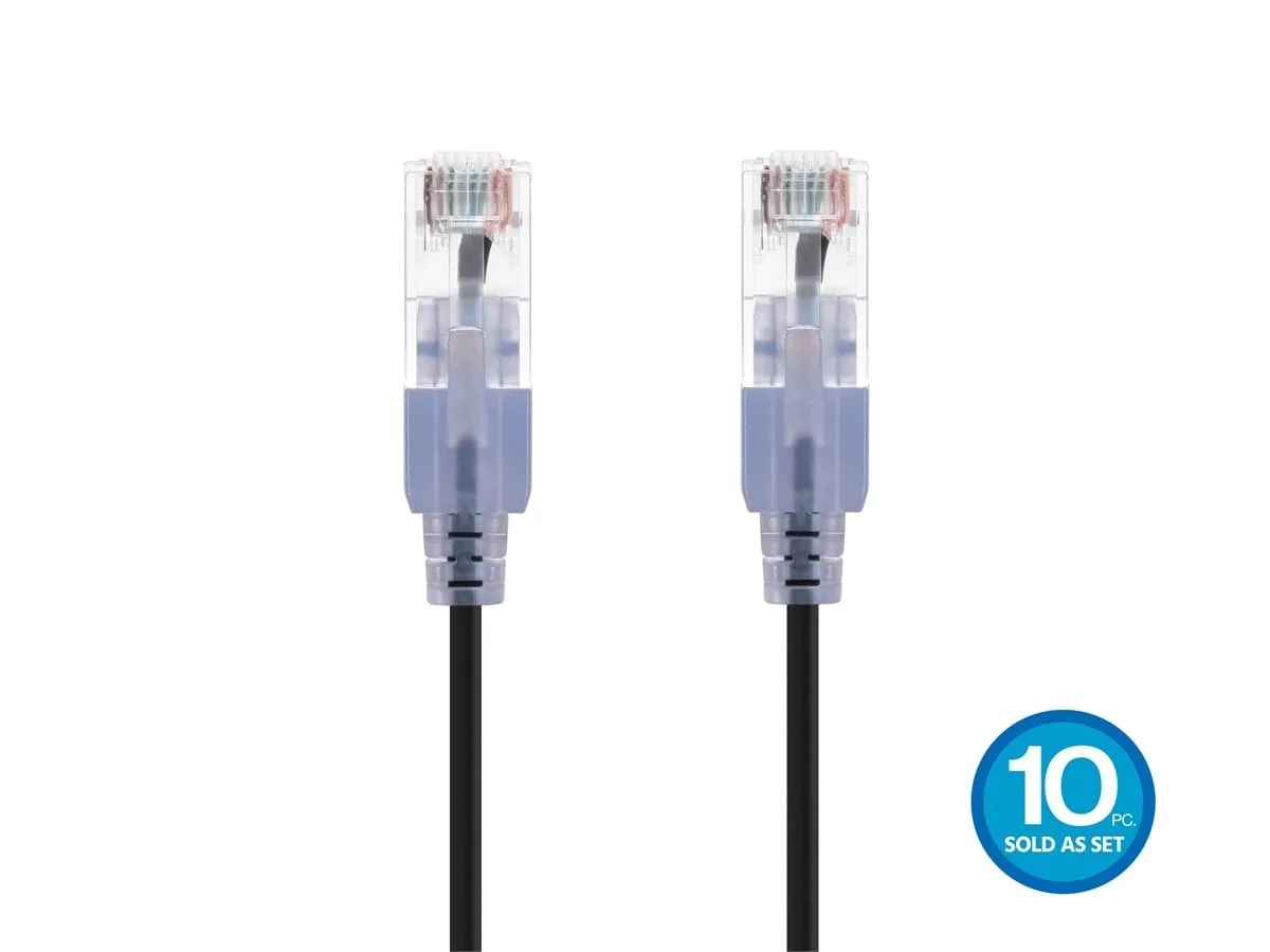 Monoprice Inc. Monoprice Inc. 115165 network ethernet cable 10ft Cat6A 550Mhz 30AWG 10-pack black — product photo