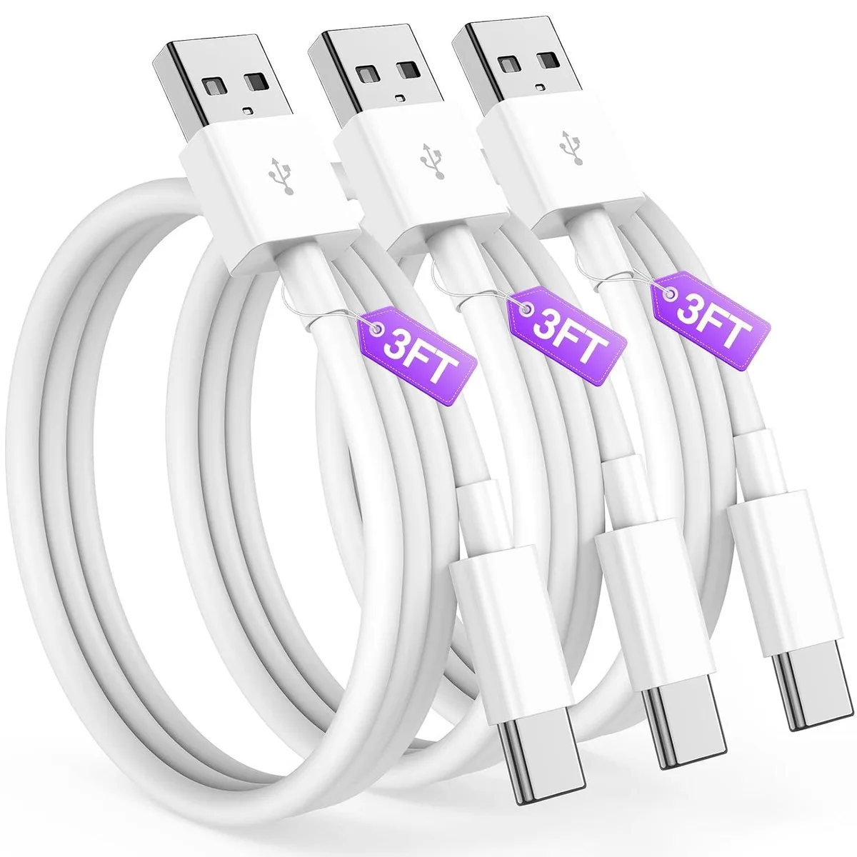 Kootion Kootion USB-A to USB-C CarPlay Cable 3-Pack 3FT — product photo
