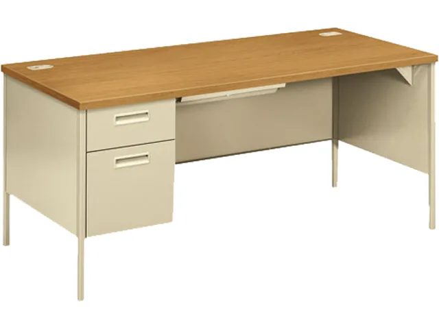 HON HON P3266LCL Metro Classic Left Pedestal Desk 66" W 30" D Harvest Putty office furniture — product photo