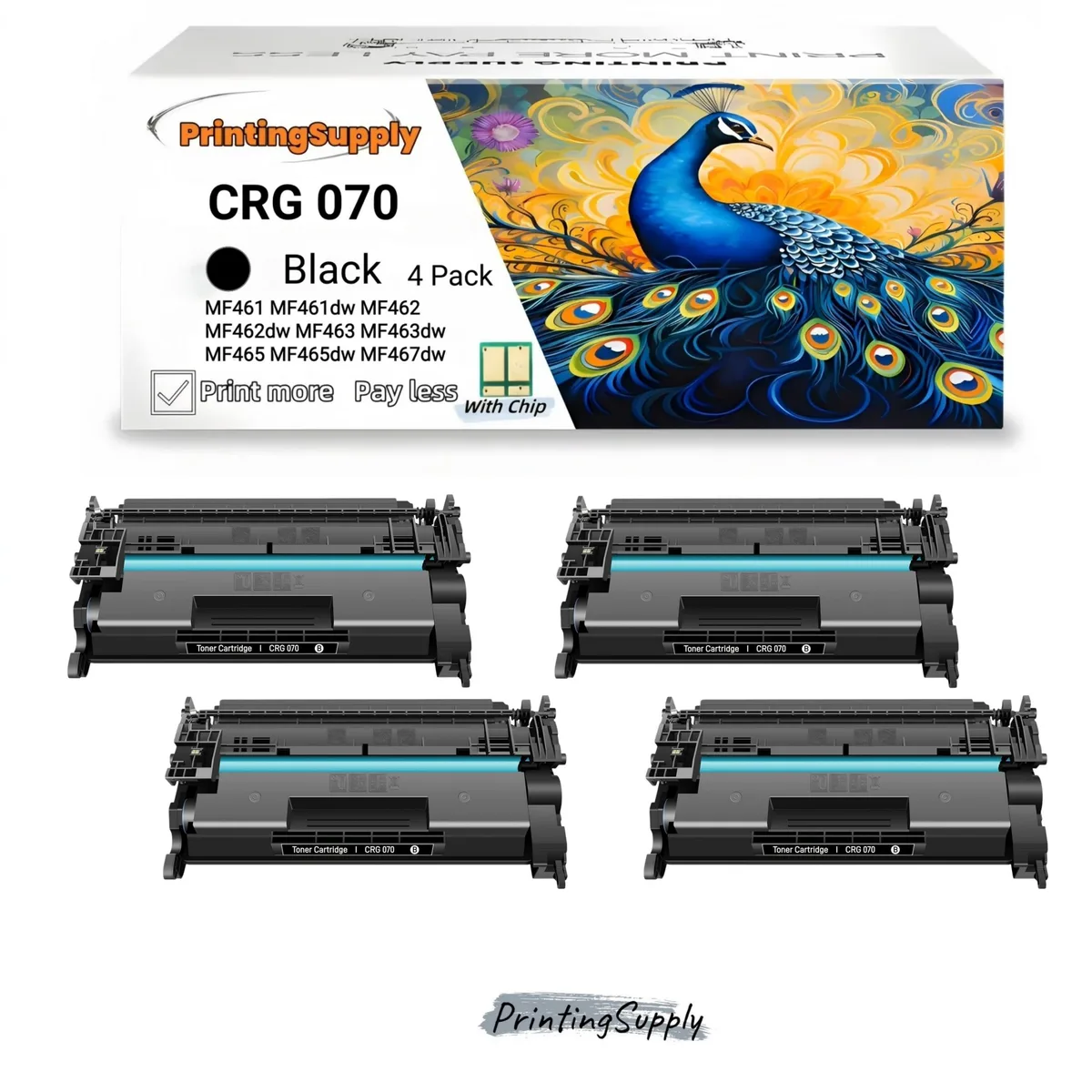 Aster Graphics Inc Aster Graphics Inc 070 Black Toner Cartridge 4 Pack 3000 Pages — product photo