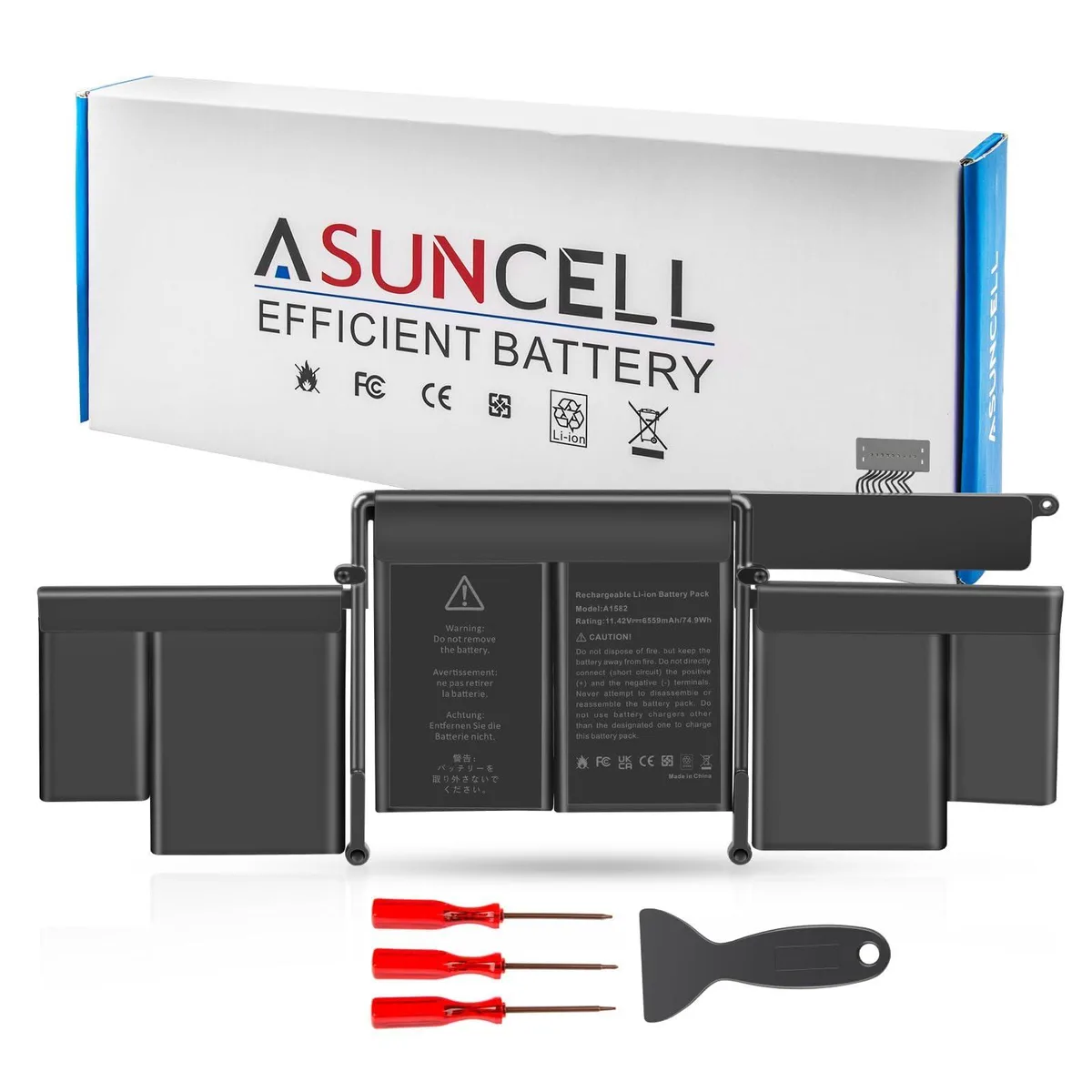  2-Power A1582 laptop battery 11.42V 74.9Wh for MacBook Pro 13 Retina A1502 Early 2015 Mid 2014 Late 2013 — product photo
