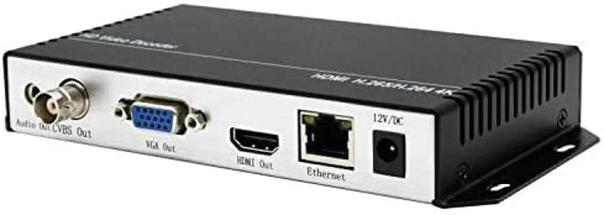 Compact black box decoder with HDMI VGA CVBS audio Ethernet ports