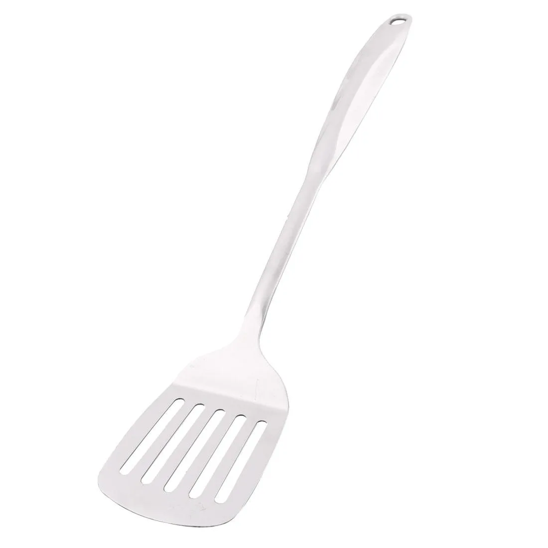 Stainless steel pancake turner 38 x 8cm slotted head with hanging hole