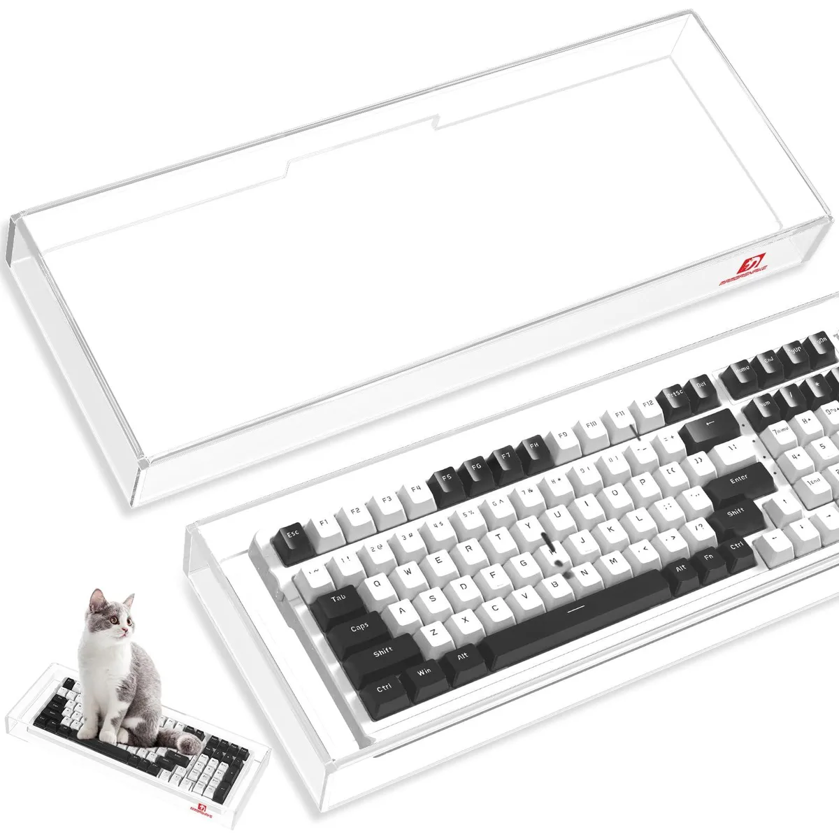  ZIYOU LANG KC04 Acrylic Keyboard Cover 98 Key 17.4 x 6.5 x 1.89 Inch Transparent — product photo
