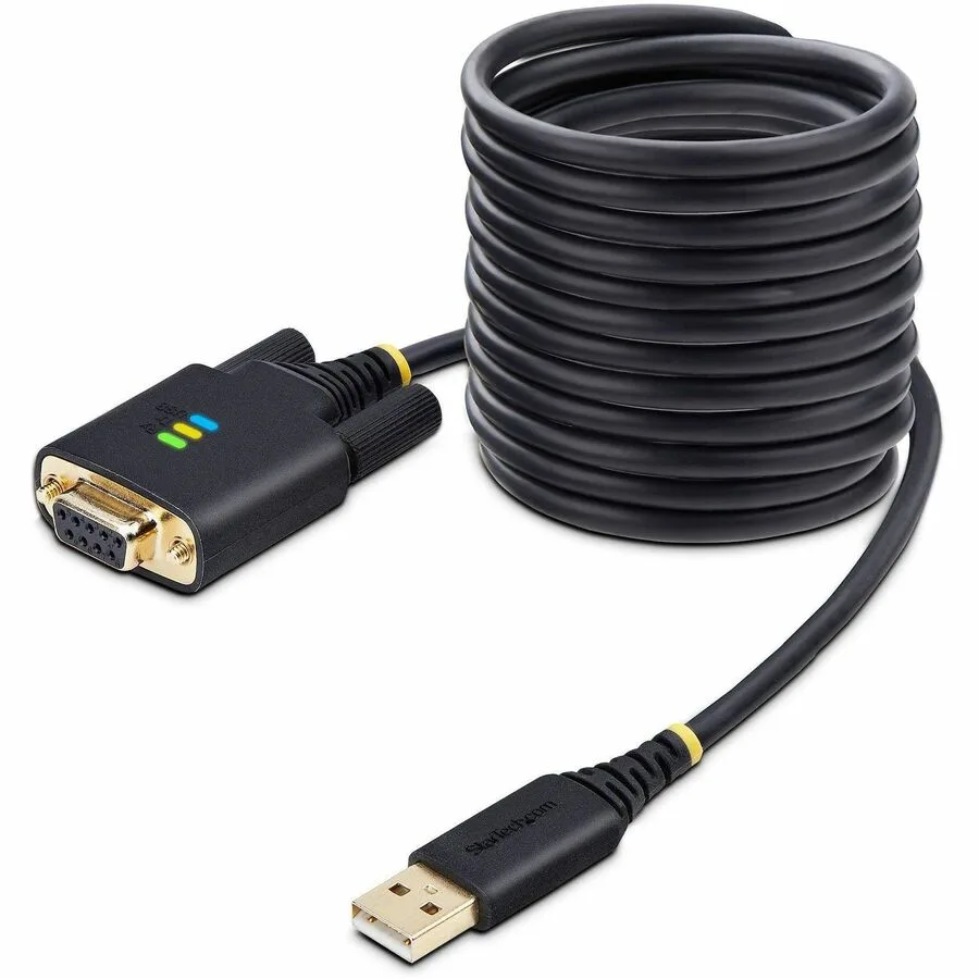 10ft USB to null modem serial adapter cable with DB9 connectors