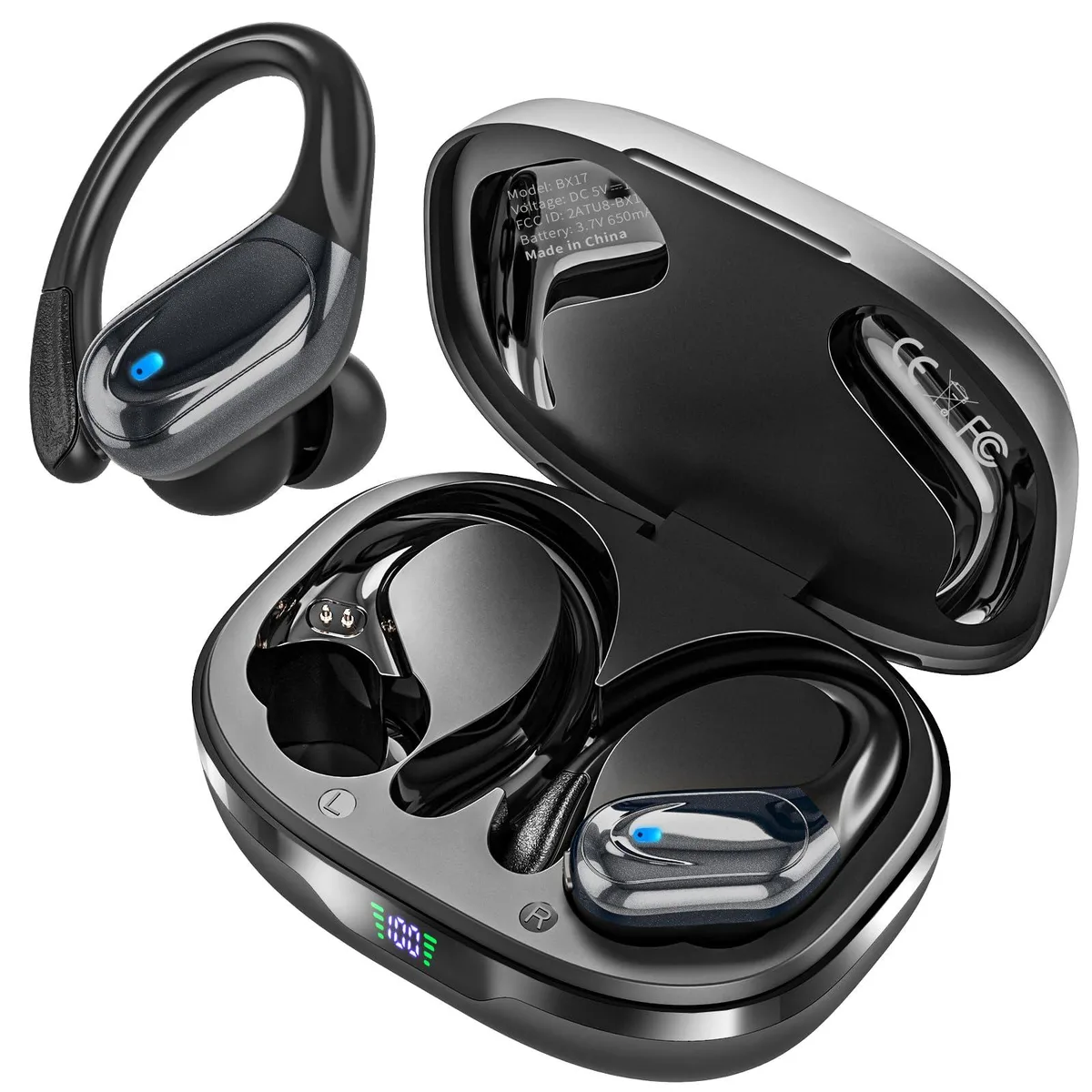 DNBeffulgent DNBeffulgent BX17 Wireless Earbuds 80hr ENC IPX7 Black — product photo