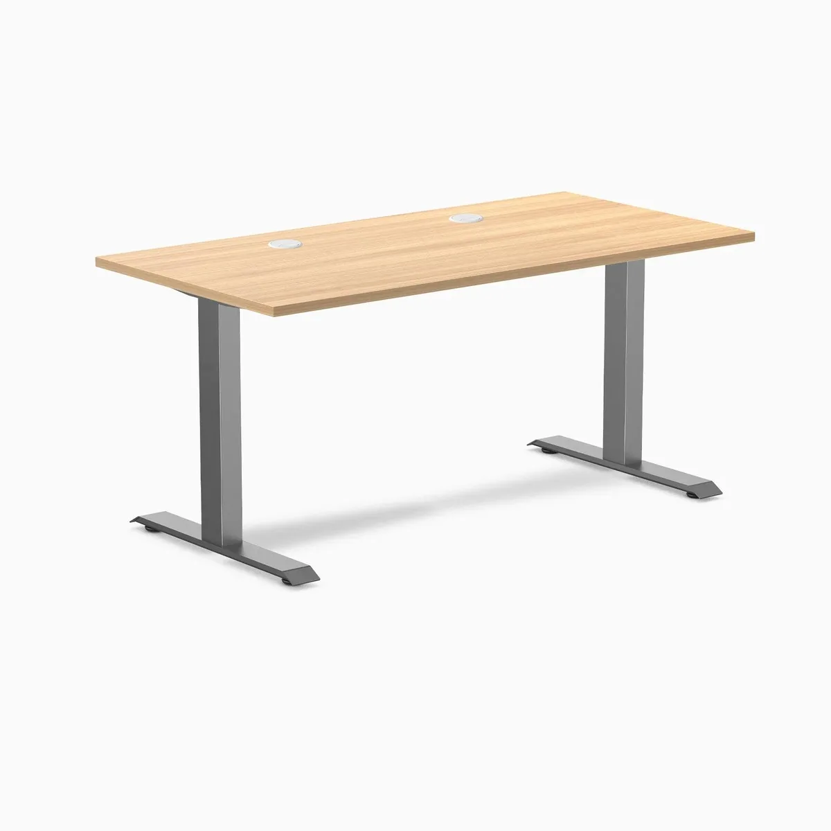 Desky Desky Zero Laminate Office Desk Sublime Teak 59 x 29.5 in Space Gray — product photo