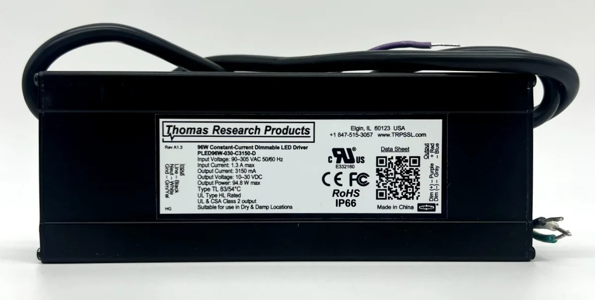 Rectangular aluminum LED driver housing with cable glands