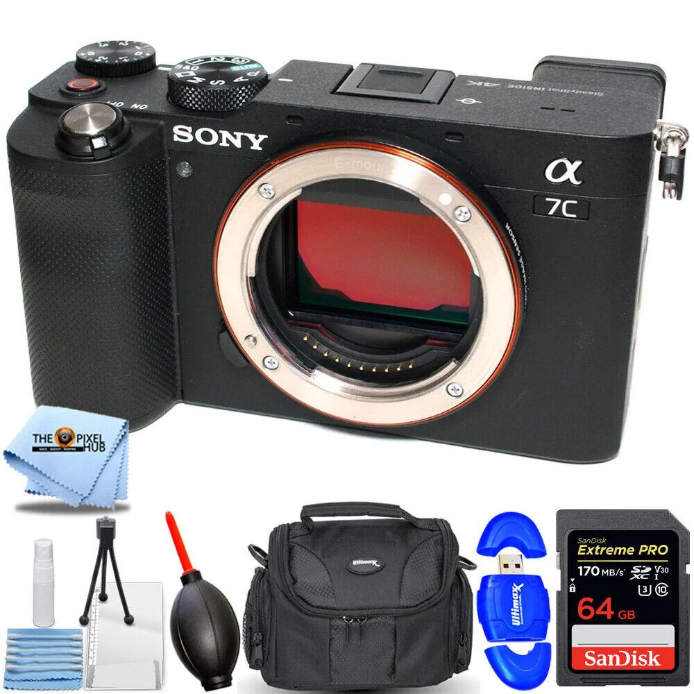 Sony Sony Alpha a7C Compact Mirrorless Camera Body ILCE7C/B Essential 64GB Bundle — product photo