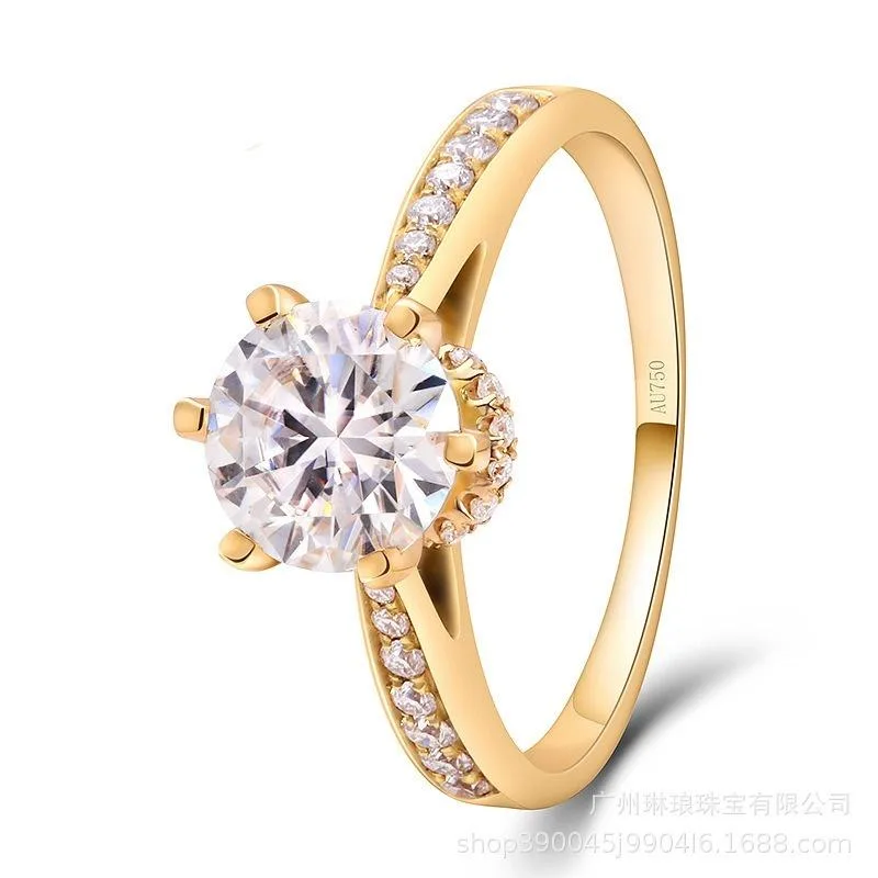 allentian allentian DIRE354 1ct Moissanite Ring 18K Gold D VVS1 6.5 — product photo