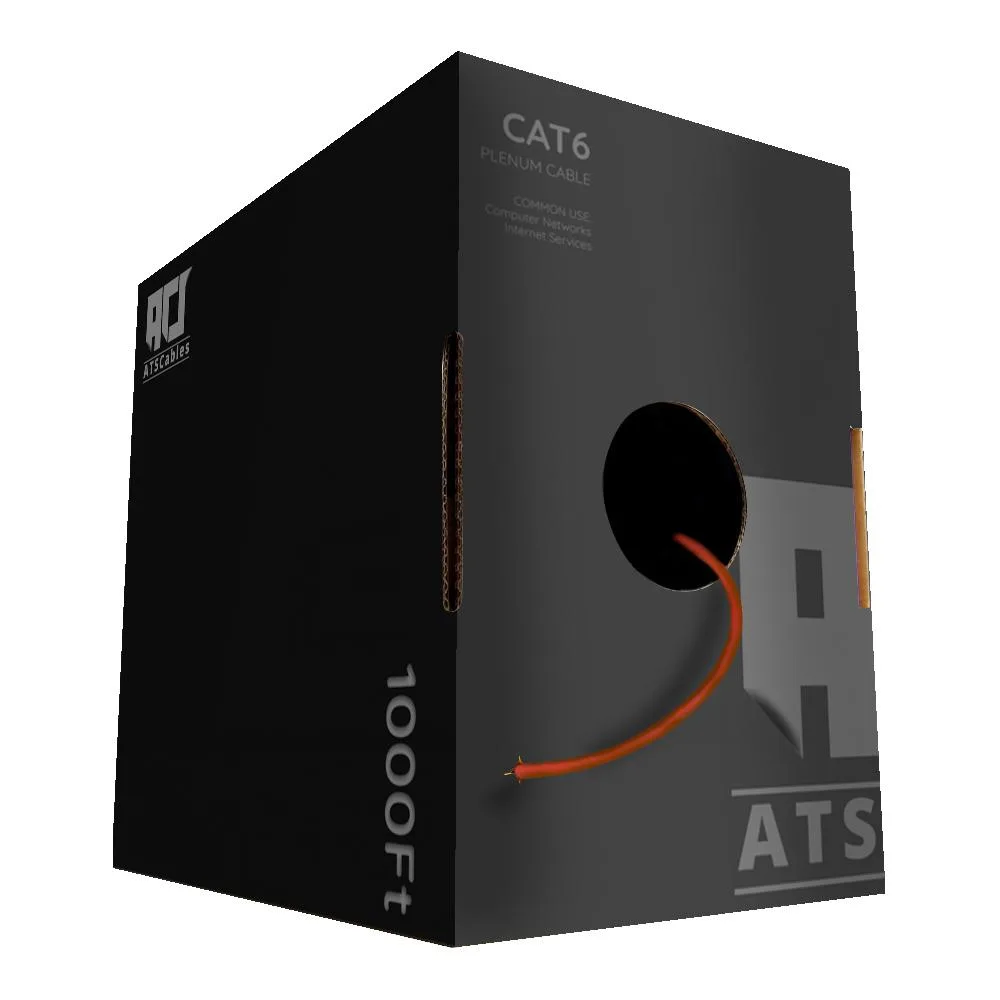 ATS Cables ATS Cables Cat6 Plenum 1000 ft 550 MHz Orange network ethernet cable — product photo