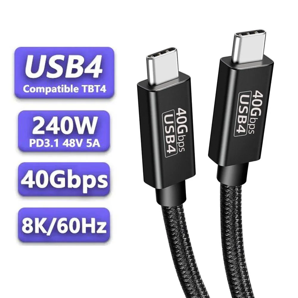 LUOM LUOM PQ006 USB4 cable 1.5ft 40Gbps 240W 8K@60Hz Thunderbolt 4 — product photo