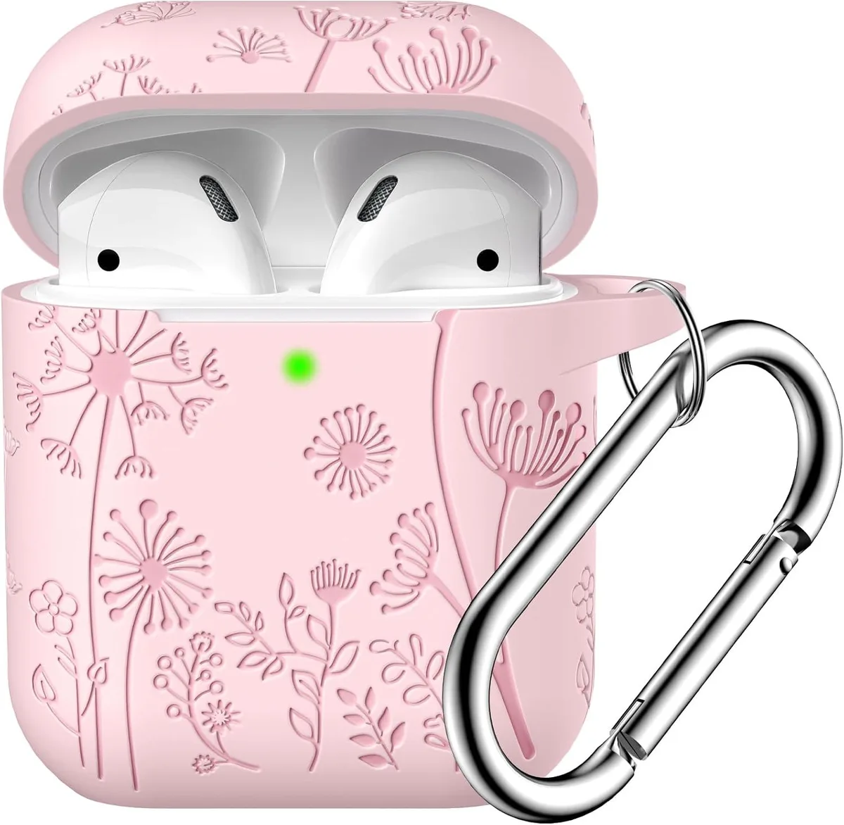 MAONO MAONO Flower Engraved Silicone Case for AirPods 1/2 Pink — product photo